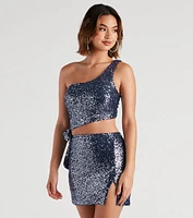 Love To Shine Sequin Crop Top