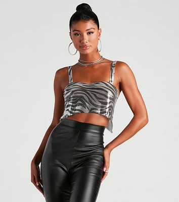 Wild Side Zebra Print Chainmail Top