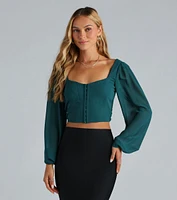 More Than A Dream Chiffon Corset Crop Top