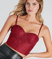 Surprise Guest Rhinestone Glitter Tulle Bustier