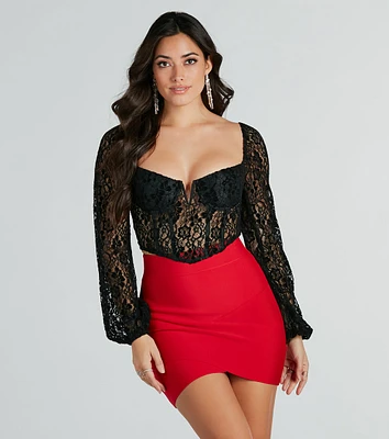 Charming Illusions Sheer Lace Corset Top