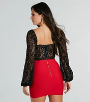 Charming Illusions Sheer Lace Corset Top