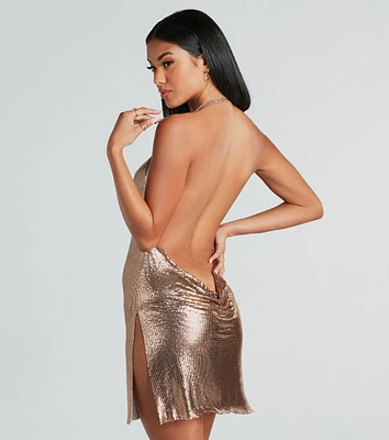 Endless Nights Chainmail Halter Dress
