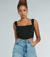 Sultry Stunner Lace-Up Detail Corset Top