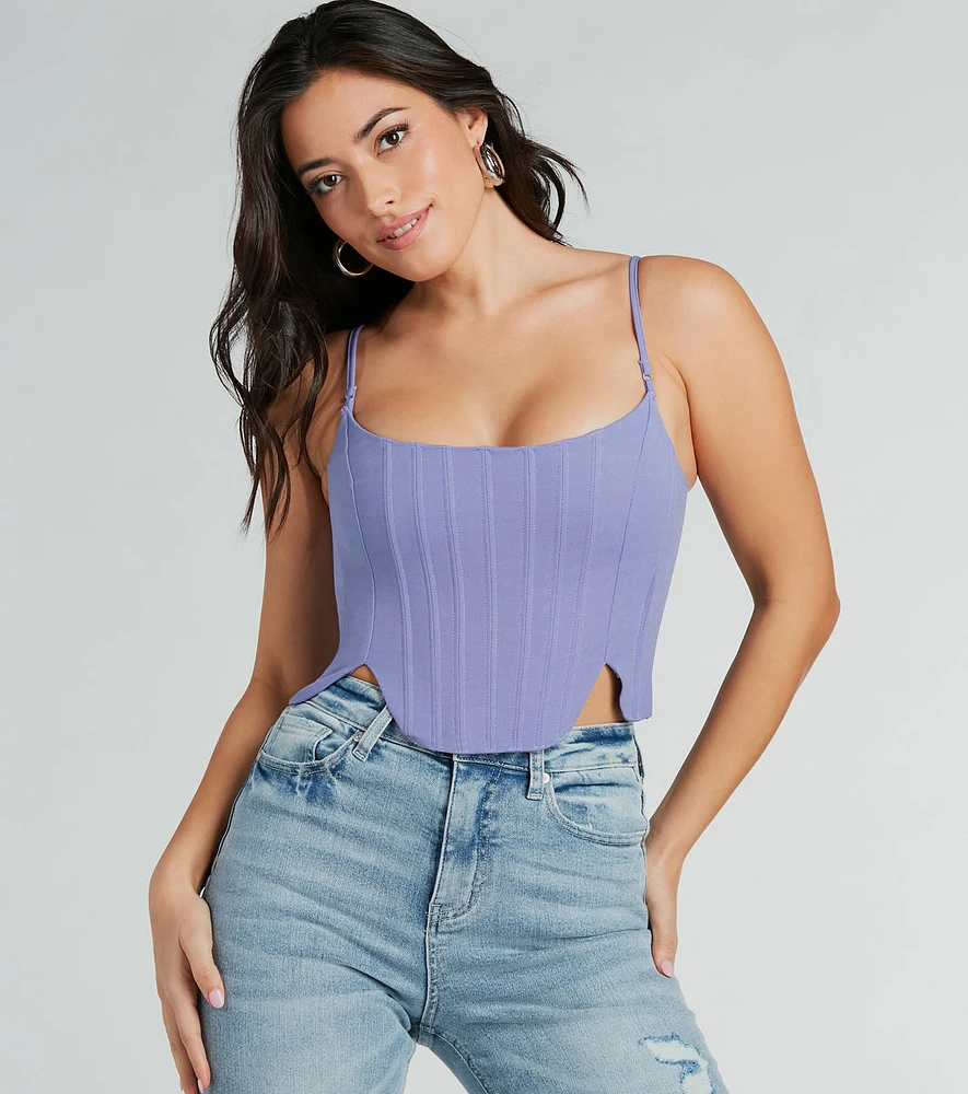 Feelin' Trendy Cutout Woven Corset Top