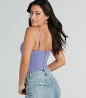 Feelin' Trendy Cutout Woven Corset Top