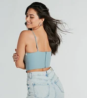 Lace To Remember Sleeveless Crop Corset Top