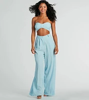 Endless Vacay Strapless Tube Crop Top