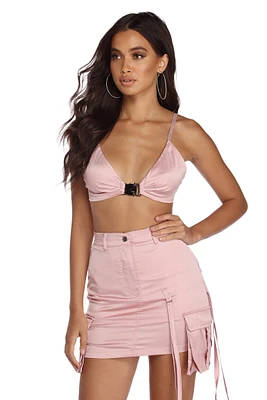 Feeling You Satin Crop Top