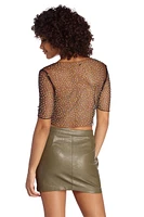 Meshing You Heat Stone Crop Top