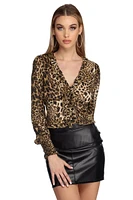 Ruff Play Leopard Print Blouse