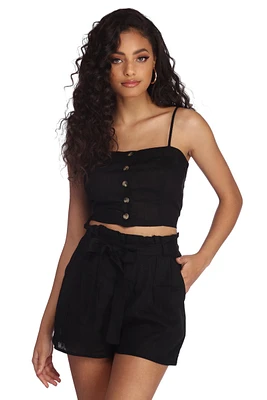 Lovely Linen Crop Top