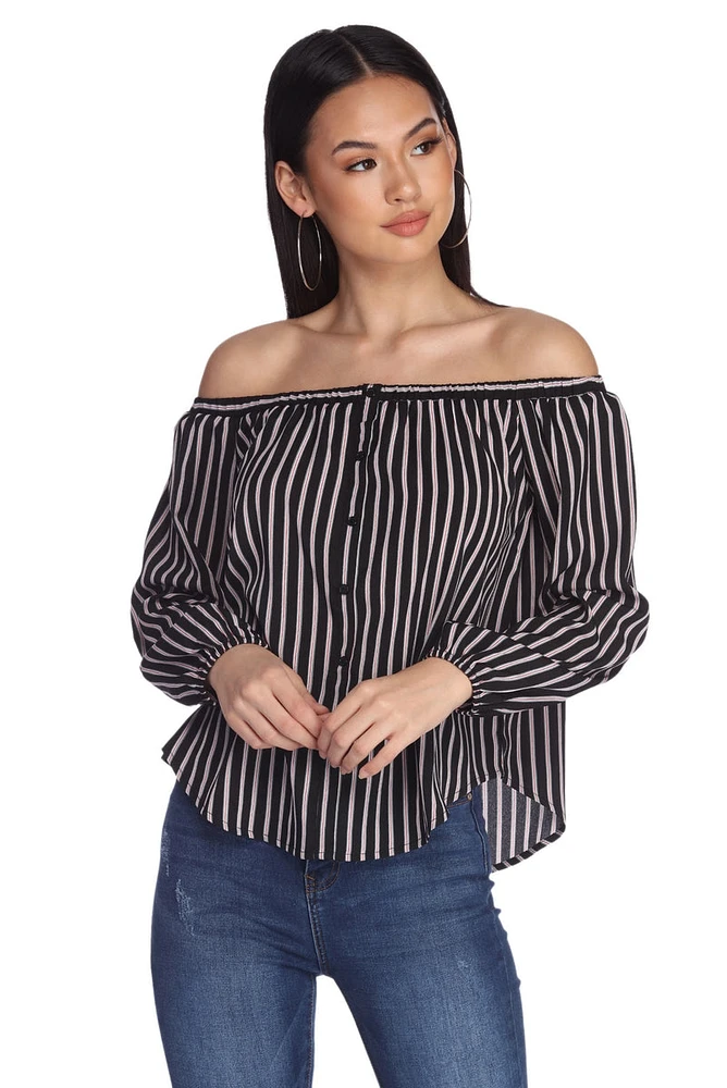 Striped And Hyped Cropped Top