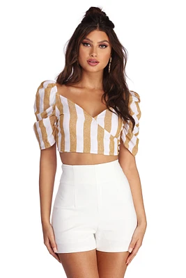 Striped For The Summer Crop Top