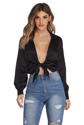 Tied With Class Satin Bodysuit