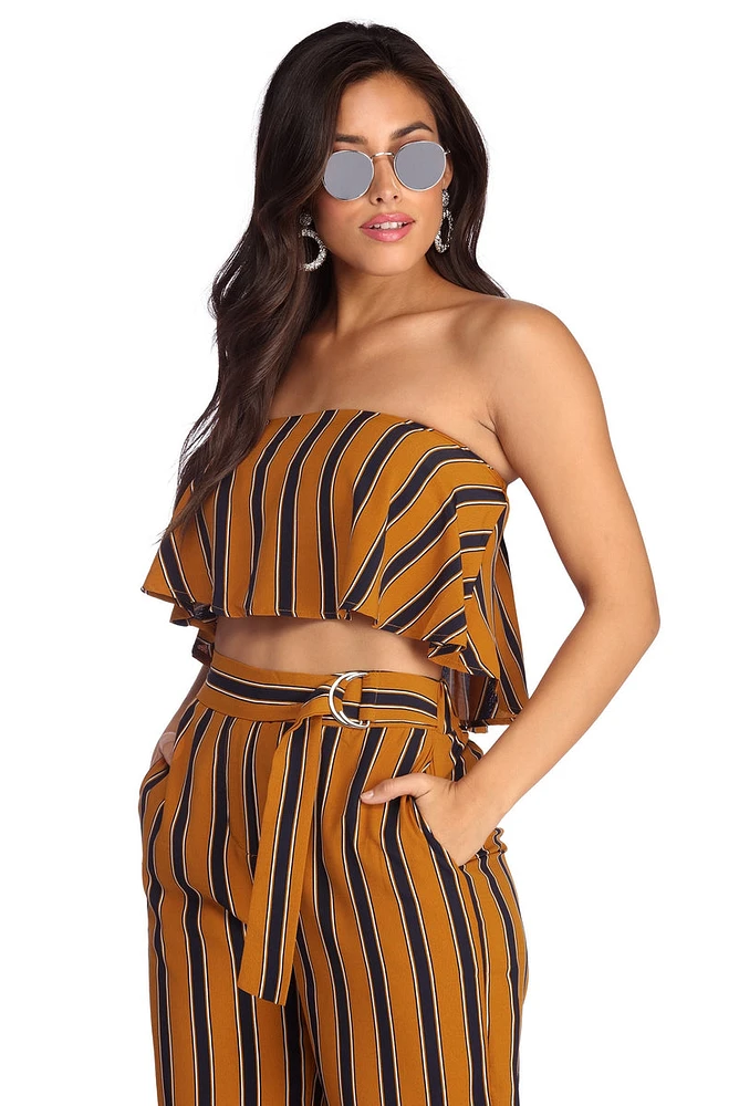 Stripes To Stun Crop Top