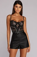 Rhinestone Beauty Lace Bustier