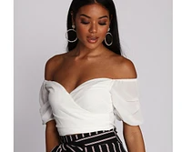 Chiffon And On Crop Top