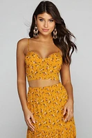 Golden Glow Floral Crop Top