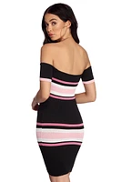 Pop Of Stripes Knit Dress