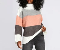 Mock Neck Colorblock Sweater