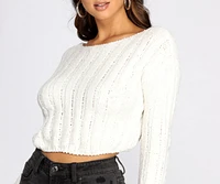 Treat Yourself Chenille Cropped Sweater