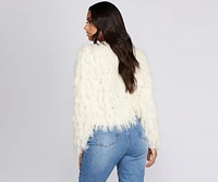 Swag Shag Knit Cardigan