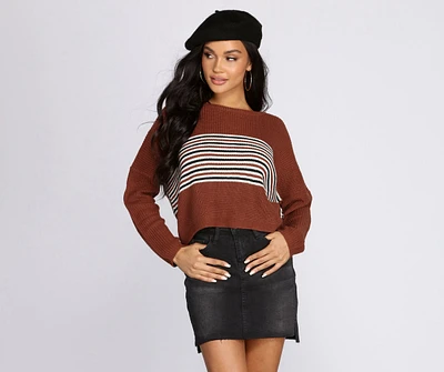 Stripes On Cropped Sweater