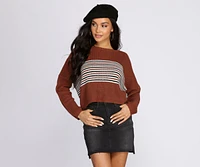 Stripes On Cropped Sweater