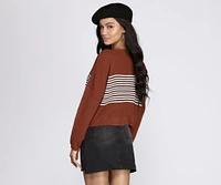 Stripes On Cropped Sweater