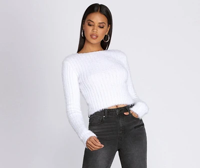 All The Fuzz Cropped Pullover Sweater