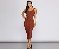 Falling For Knit Midi Dress