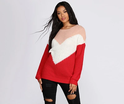 Chevron Color-Block  Sweater
