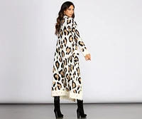 Distressed Leopard Print Duster