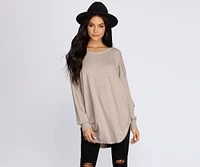 Cozy Vibes Lattice Tunic