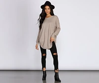 Cozy Vibes Lattice Tunic