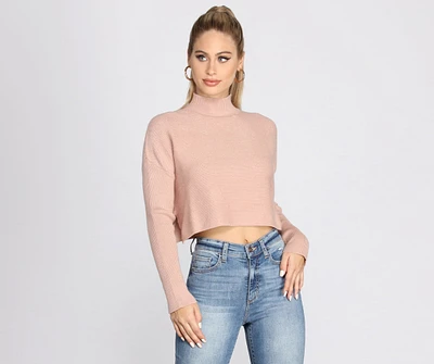 Sweater Weather Mock Neck Cropped Top