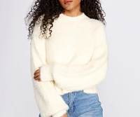 Fabulously Fuzzy Cropped Sweater