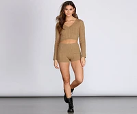 Cutie Cable Knit Crop Top