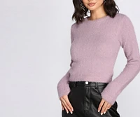 Eyelash Knit Crew Neck Top