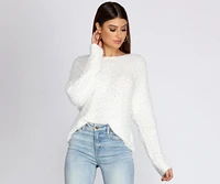 Soft And Sweet Popcorn Knit Sweater