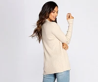 Basic Ribbed Knit Cardigan