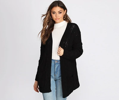 Cuddle Up Cable Knit Cardigan