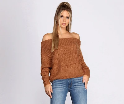 Knit Off Shoulder Sweater