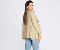 Drape Front Knit Cardigan