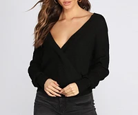 Basic Wrap Front Sweater