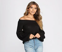 Perfect Puff Sleeve Off The Shoulder Sweater