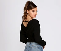 Ribbed Knit Surplice Top