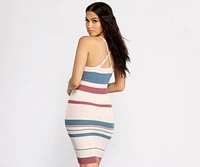 Sassy Stripes Midi Dress