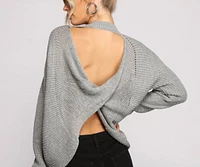 Twist and Stun Open Back Sweater